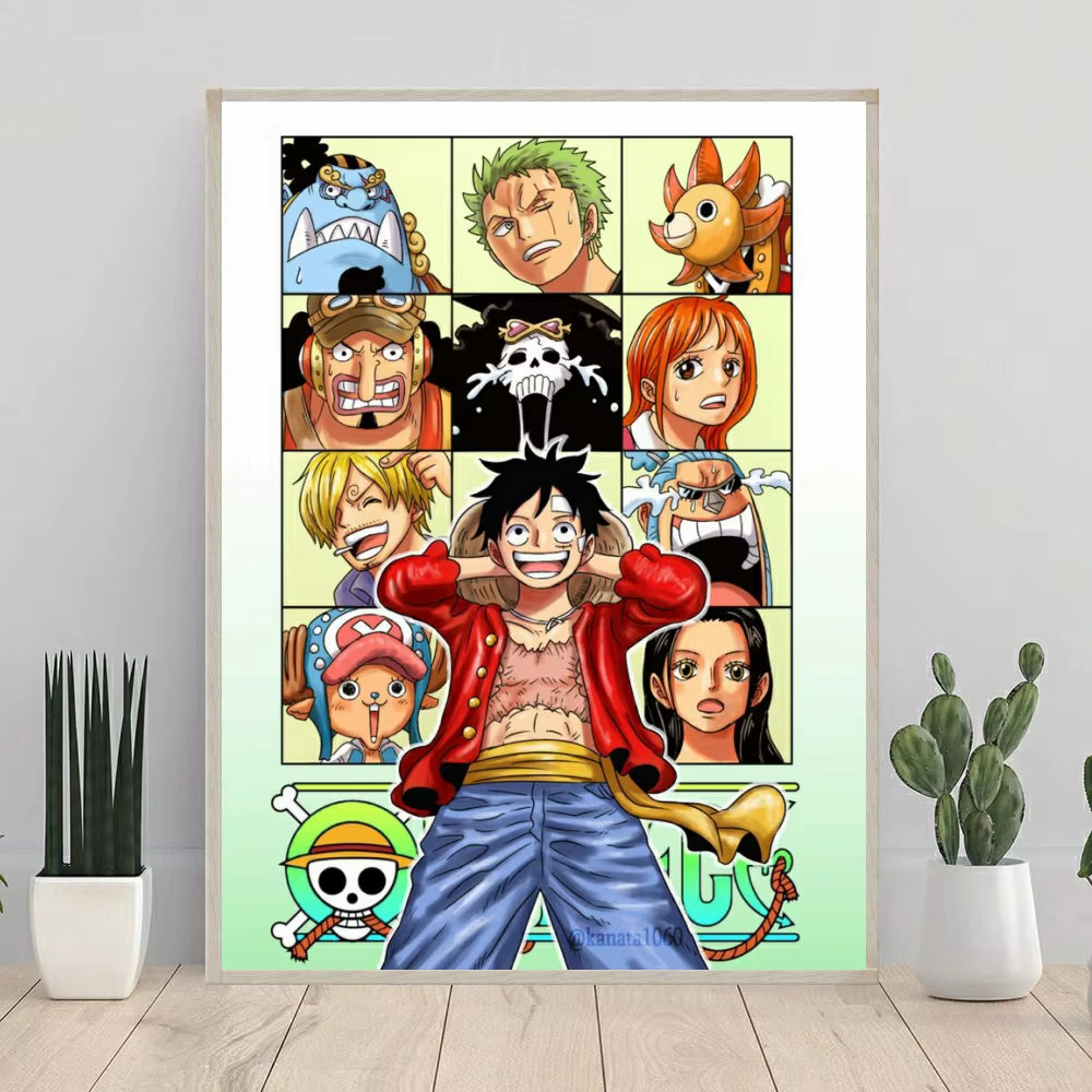 One Piece Luffy 5D DIY Diamond Painting Cross Stitch Japan Cartoon Art Mosaic round Embroidery Home Decor Kids Gift