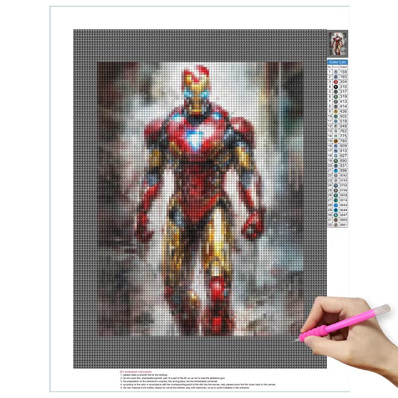 Marvel Diamond Painting Kits Avengers Mosaic Rhinestones Painting Superhero Spiderman 5D Full Diamond Embroidery Home Decor Gift